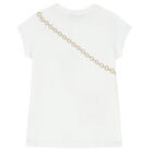 Girls White Cotton Logo T-Shirt, 2, hi-res
