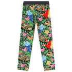 Girls Green & Black Tropical Legging, 1, hi-res