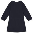 Younger Girls Navy Blue Logo Dress, 1, hi-res