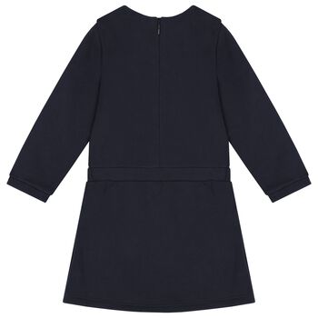 Younger Girls Navy Blue Logo Dress