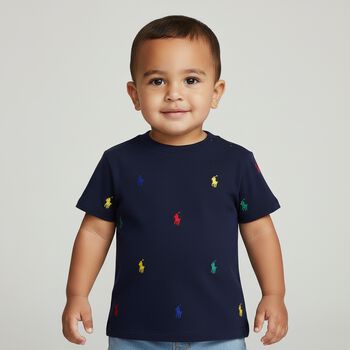 Baby Boys Navy Blue Logo T-Shirt
