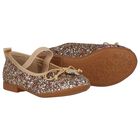 Younger Girls Gold Glitters Ballerina Shoes, 1, hi-res