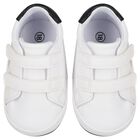 White Logo Baby Pre Walker Shoes, 1, hi-res