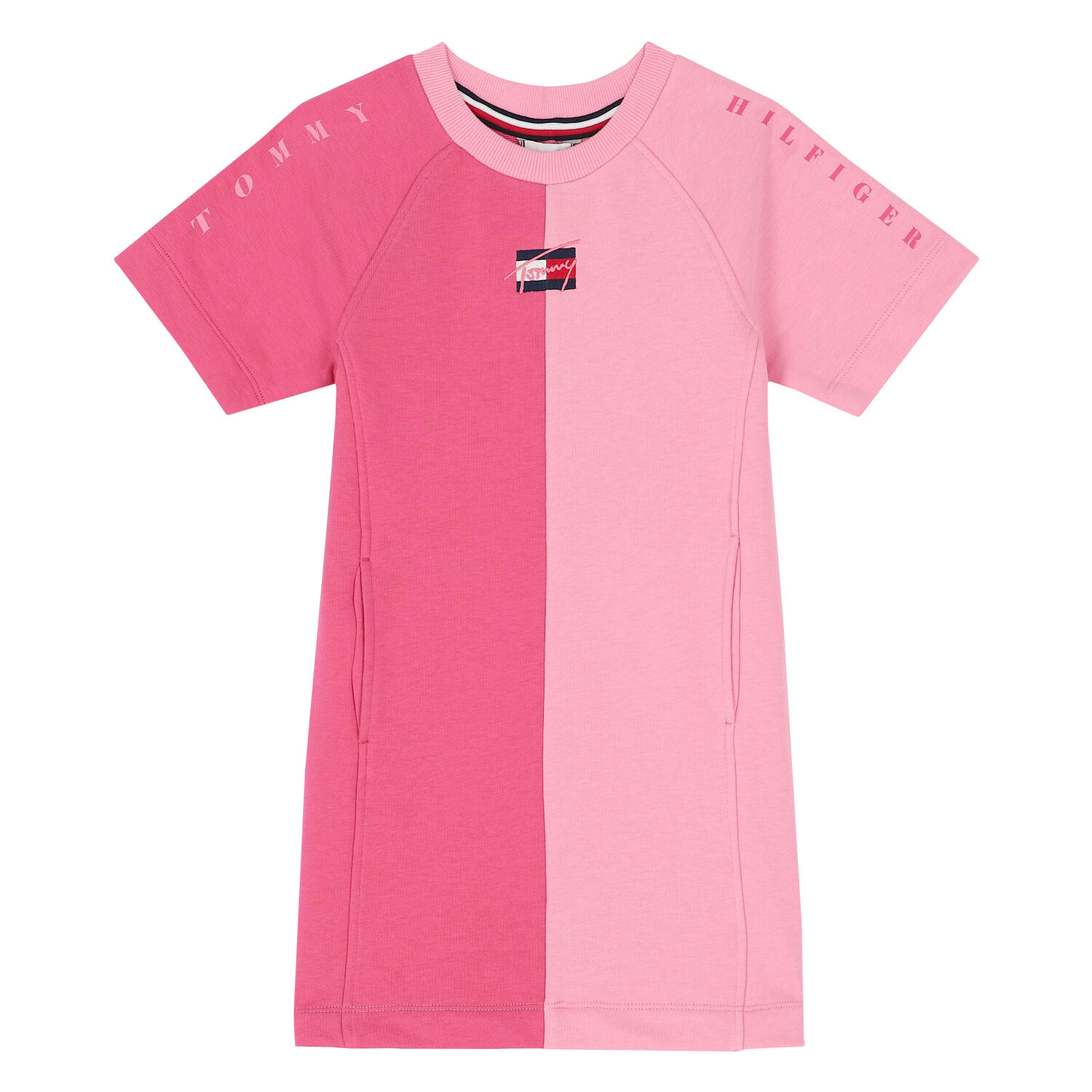 Girls Pink Logo T-Shirt Dress, 1, hi-res