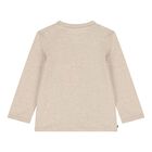 Baby Boys Beige Logo Long Sleeve Top, 1, hi-res