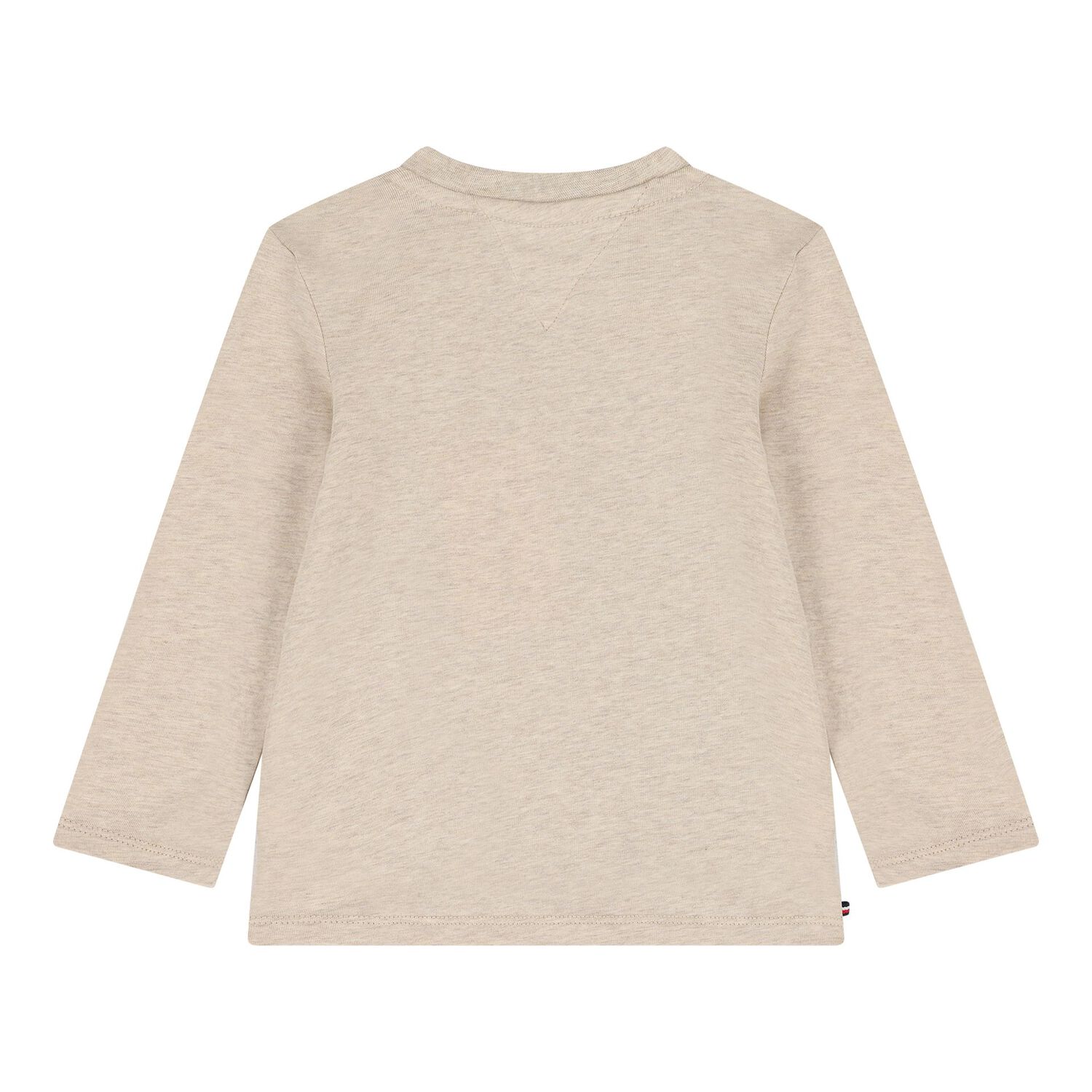 Baby Boys Beige Logo Long Sleeve Top, 1, hi-res
