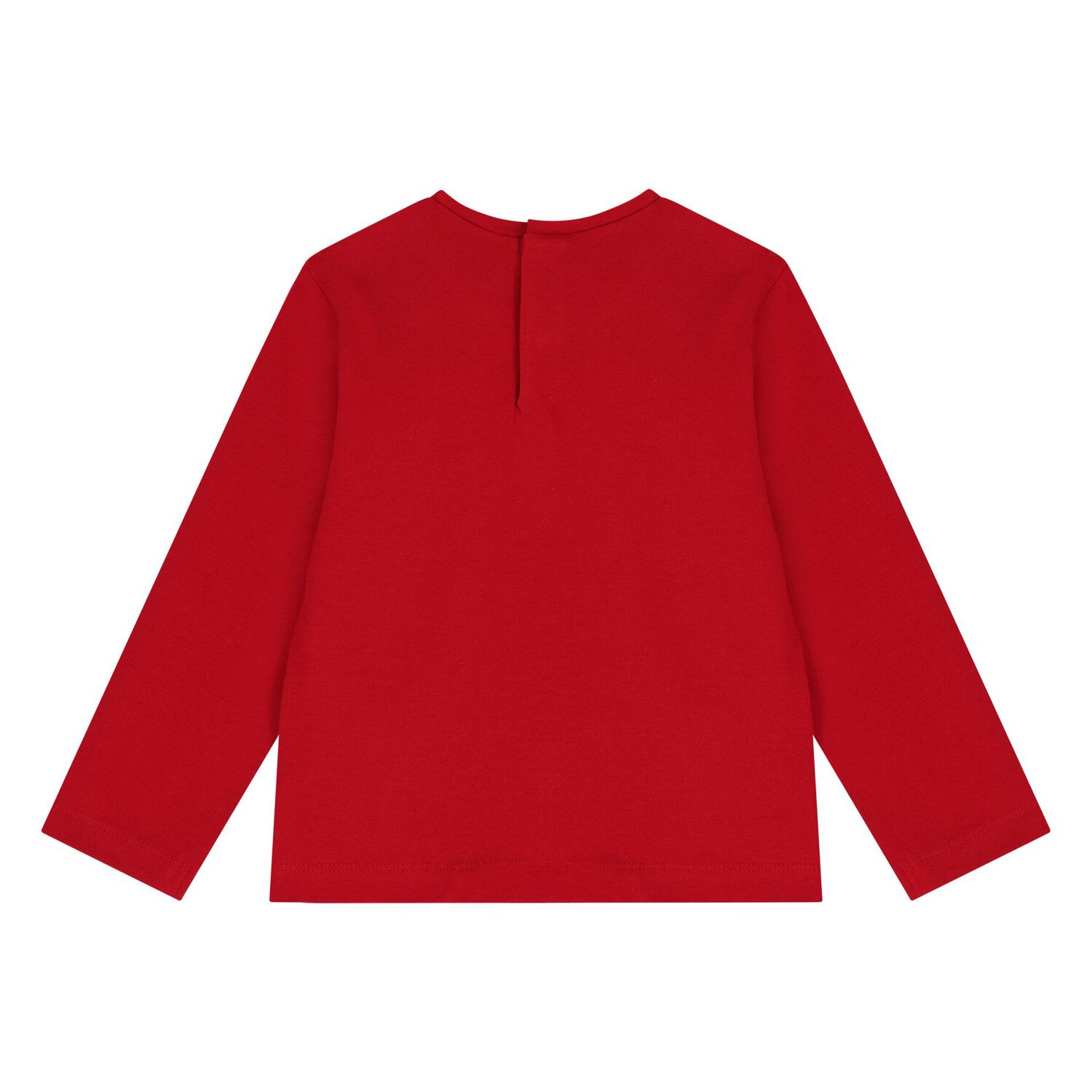 Younger Girls Red Flower Long Sleeve Top, 3, hi-res