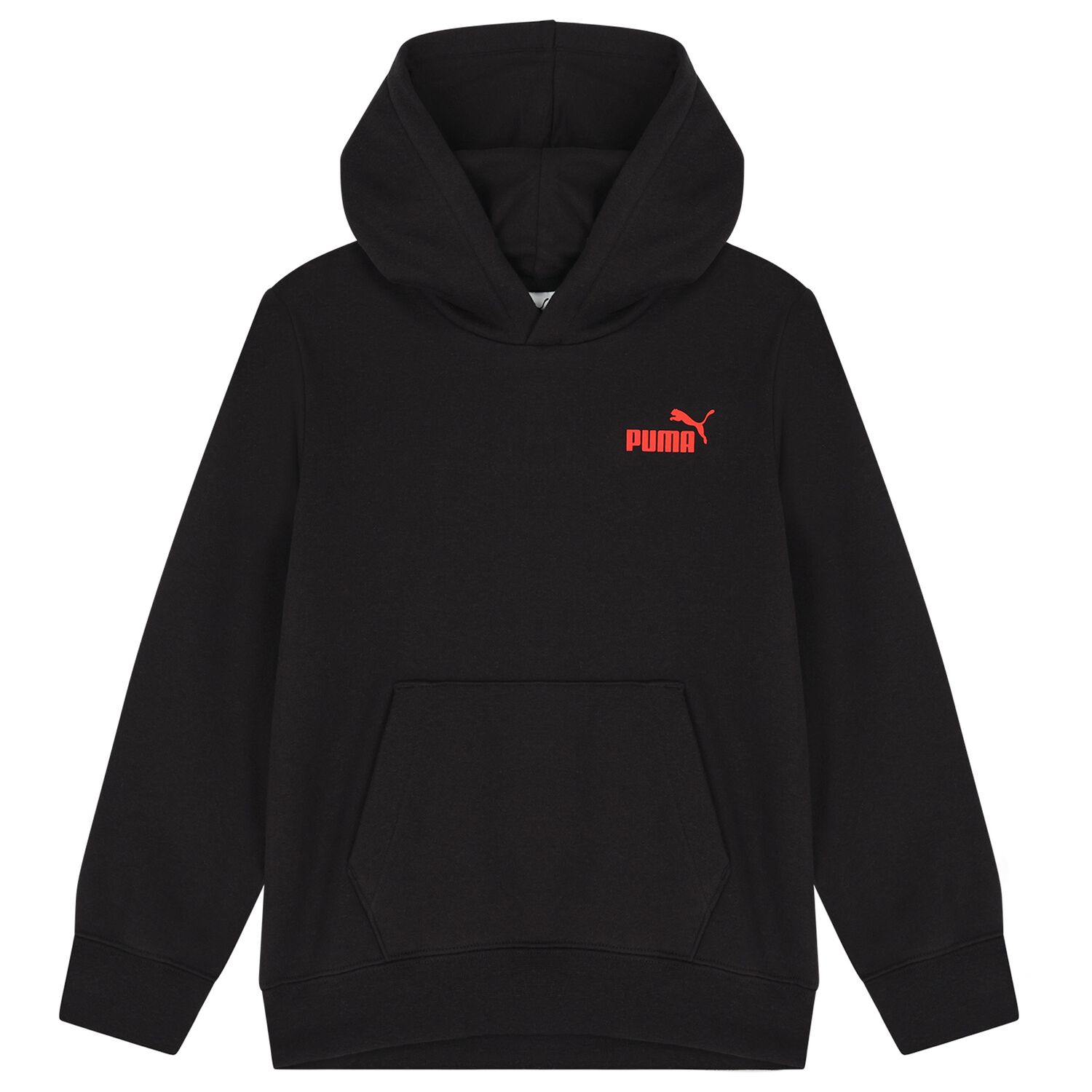 Boys Black Logo Hooded Top, 1, hi-res