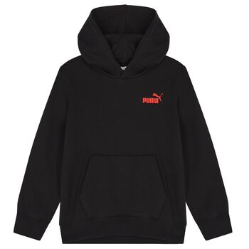 Boys Black Logo Hooded Top