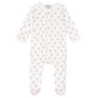 Baby Girls White & Pink Teddy Babygrow, 2, hi-res