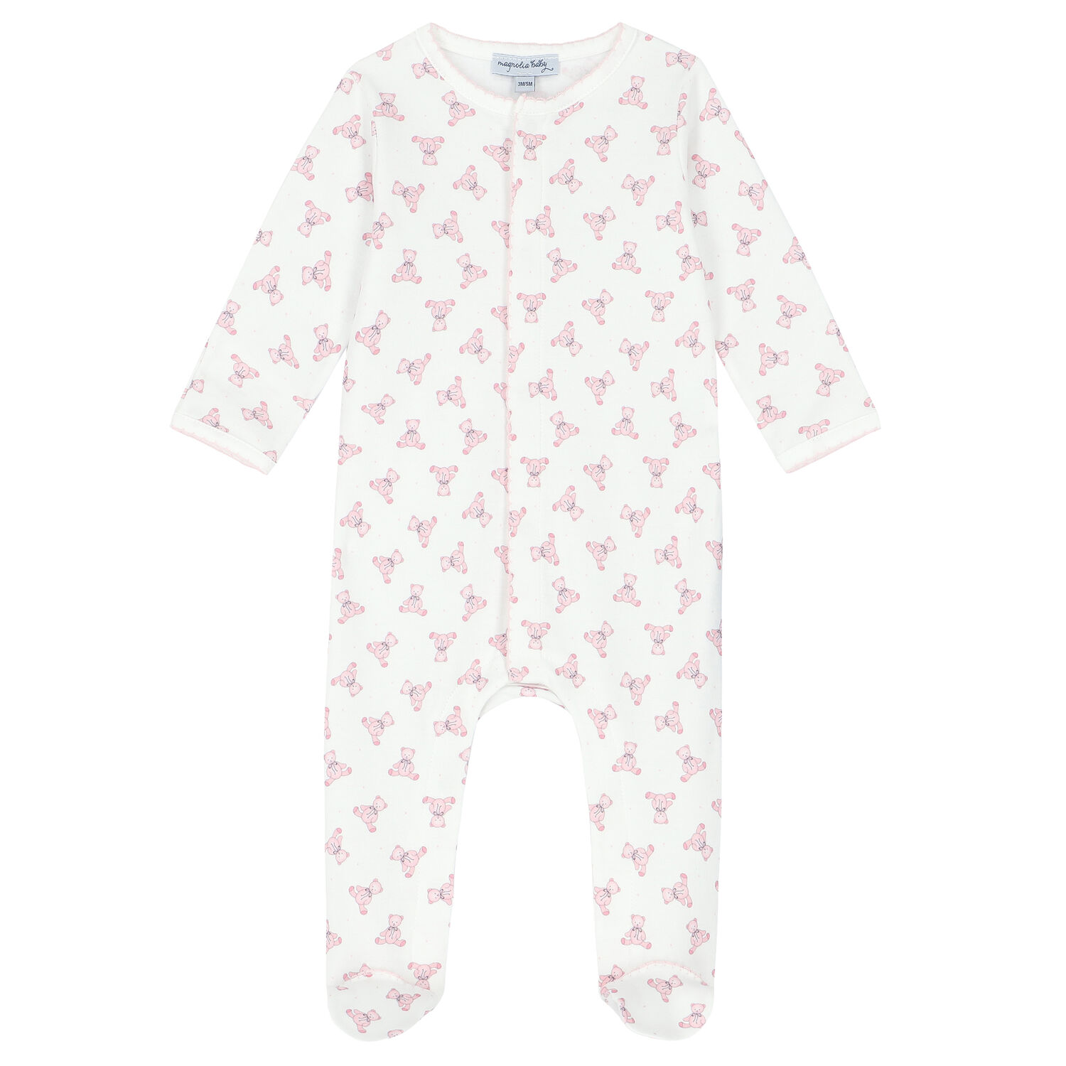 Baby Girls White & Pink Teddy Babygrow, 2, hi-res