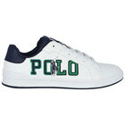 Boys White Logo Trainers, 1, hi-res