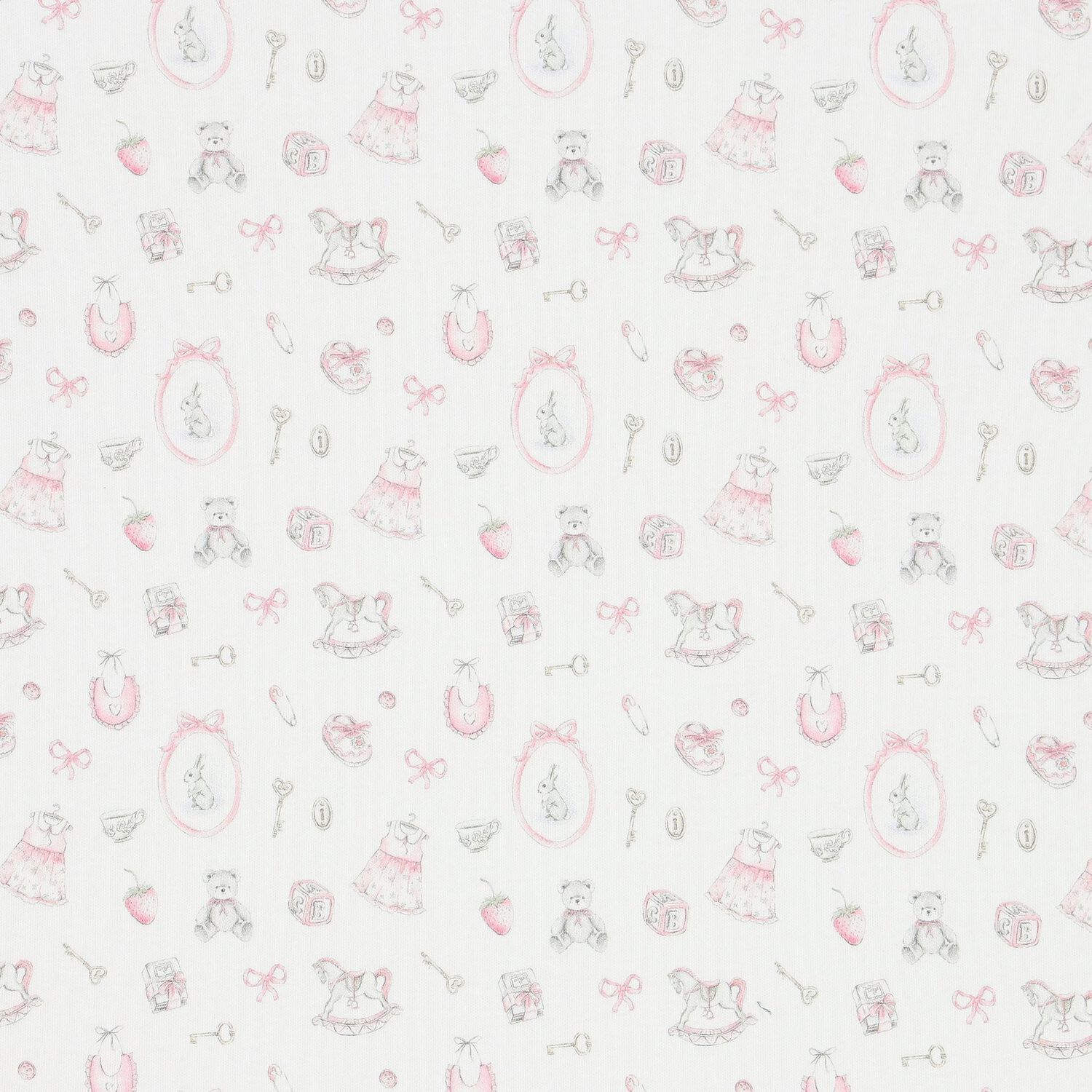 Baby Girls White & Pink Blanket, 1, hi-res image number null