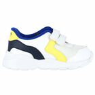 Younger Boys White Velcro Trainers, 2, hi-res