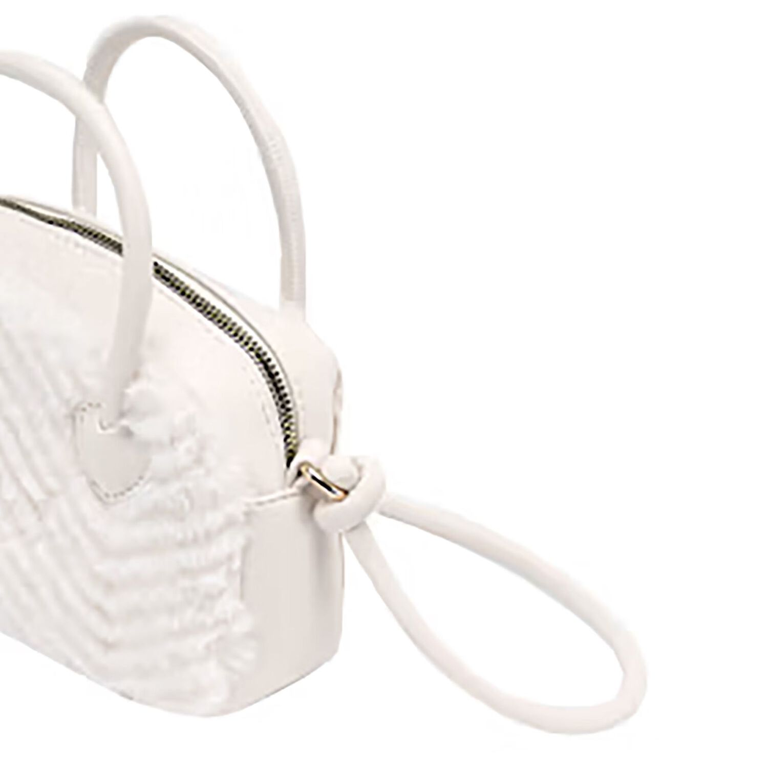 Girls Ivory Faux Fur & Leather Handbag, 1, hi-res