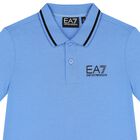Boys Blue Logo Polo Shirt, 5, hi-res
