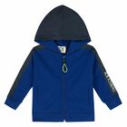 Younger Boys Blue Hooded Top, 1, hi-res
