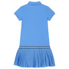 Girls Blue Logo Polo Dress, 3, hi-res