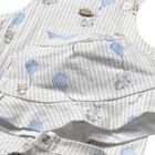 Baby Boys Striped Dungaree Romper & Hat Set, 1, hi-res