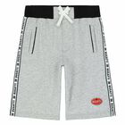 Boys Grey Logo Shorts, 1, hi-res