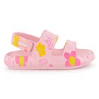 Girls Pink Floral Sandals, 1, hi-res