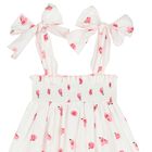 Girls White & Pink Rose Dress, 1, hi-res