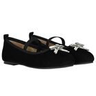 Girls Black Embellished Shoes, 1, hi-res