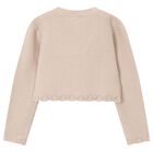 Girls Beige Knitted Cardigan, 3, hi-res