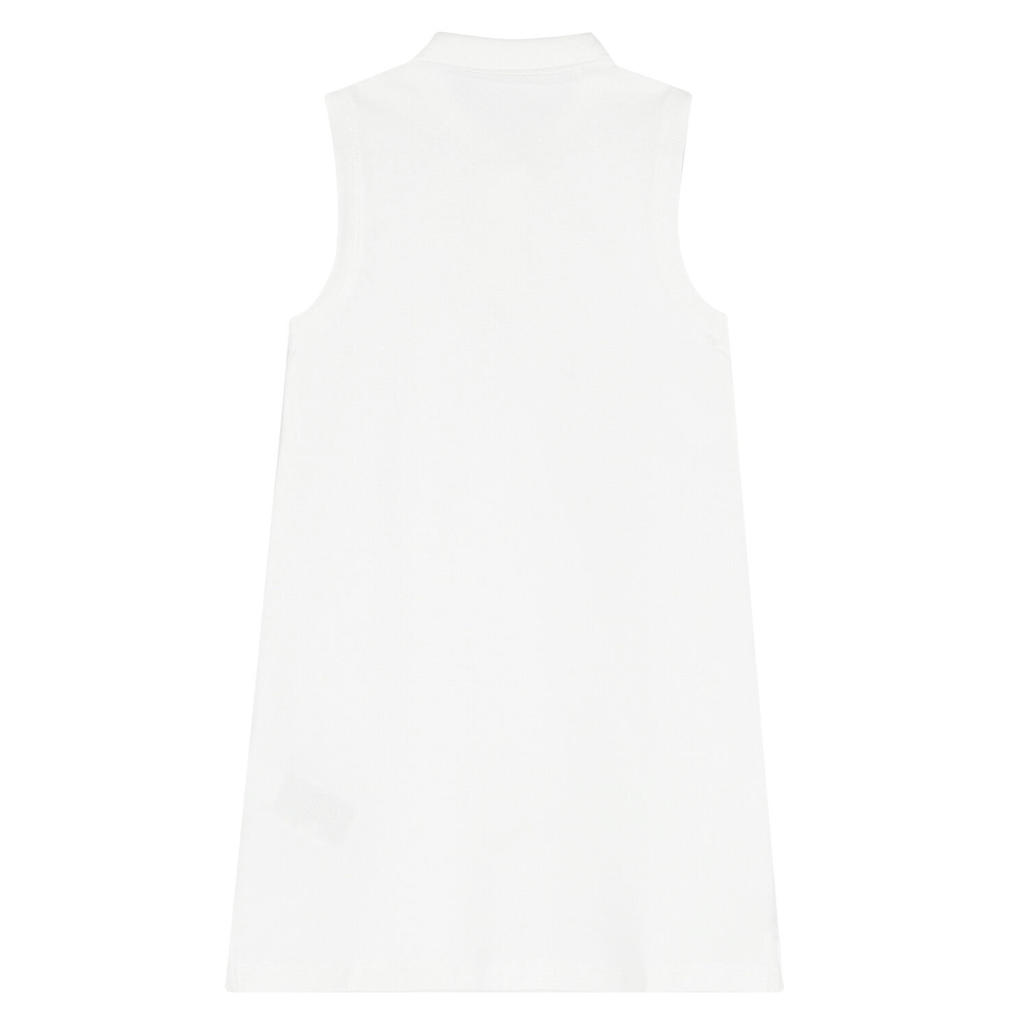 Girls White Logo Sleeveless Polo Dress, 1, hi-res