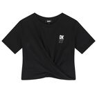 Girls Black Logo T-Shirt, 1, hi-res