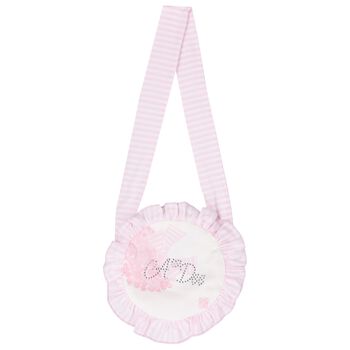Girls White & Pink Cotton Bag