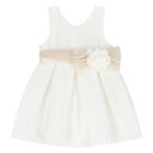 Younger Girls White Satin Dress, 2, hi-res