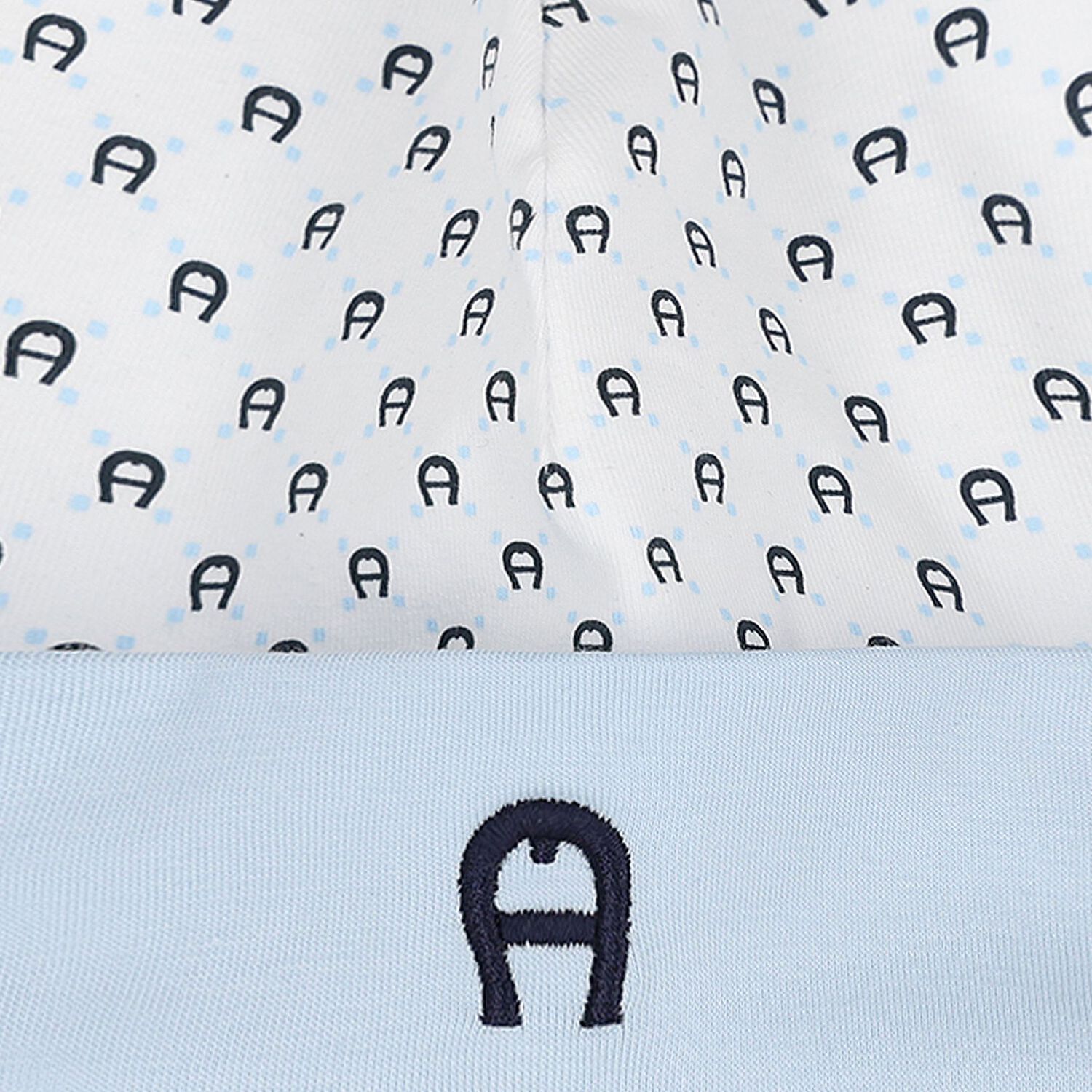 Baby Boys Blue & White Logo Hat, 2, hi-res