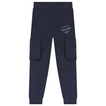 Boys Navy Blue Logo Joggers