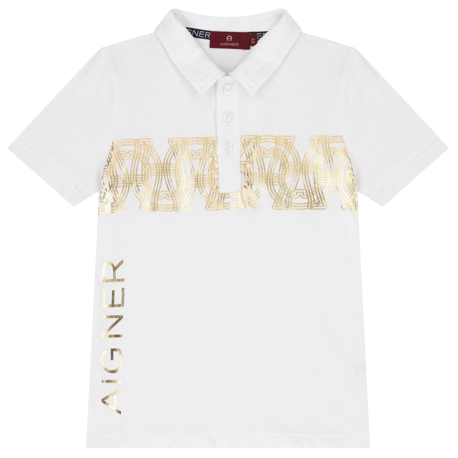 Boys White Logo Polo Shirt, 1, hi-res image number null