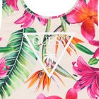 Younger Girls Pink & Ivory Logo Swimsuit, 1, hi-res