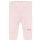 Baby Girls Pink Logo Trousers, 2, hi-res