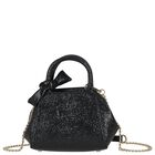 Girls Black Faux Leather Handbag ( 21cm ), 1, hi-res