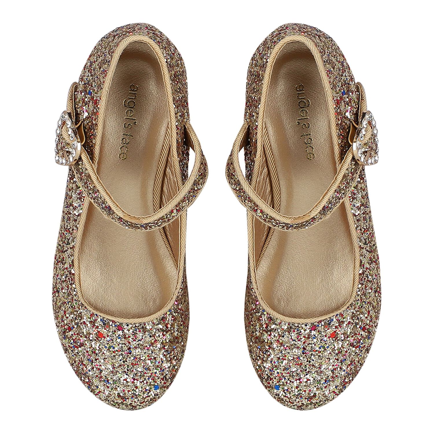 Girls Multi-Coloured Glitter Shoes, 2, hi-res