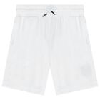Boys White Logo Shorts, 1, hi-res