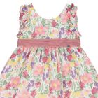 Younger Girls White, Green & Pink Floral Dress, 1, hi-res