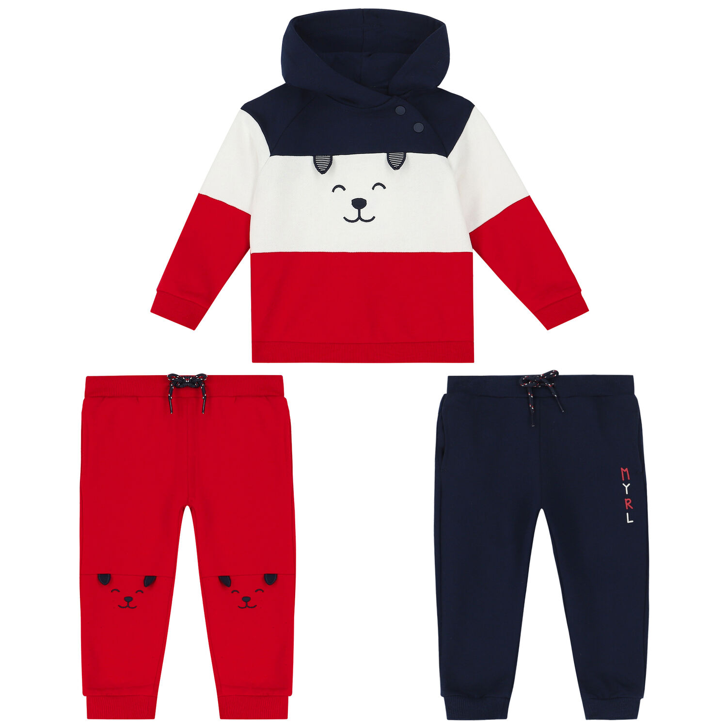 Younger Boys Red & Navy Tracksuit, 2, hi-res image number null