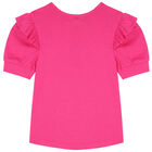 Girls Pink Ruffled Top, 2, hi-res