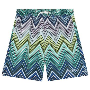 Boys Multi-Coloured Zigzag Swim Shorts