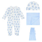 Baby Boys Ivory & Blue Babygrow Set, 2, hi-res