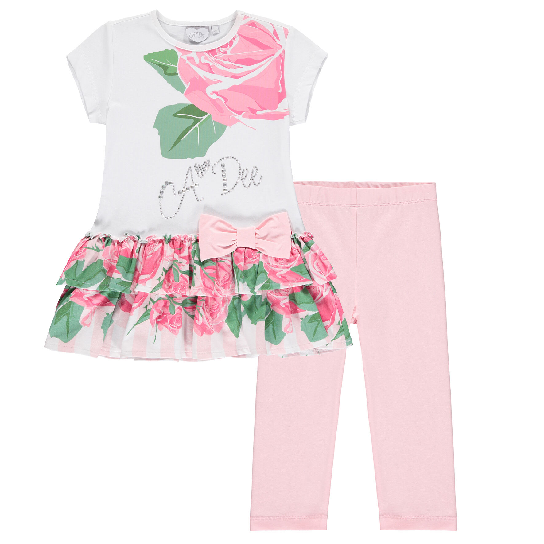 Pink rose leggings top