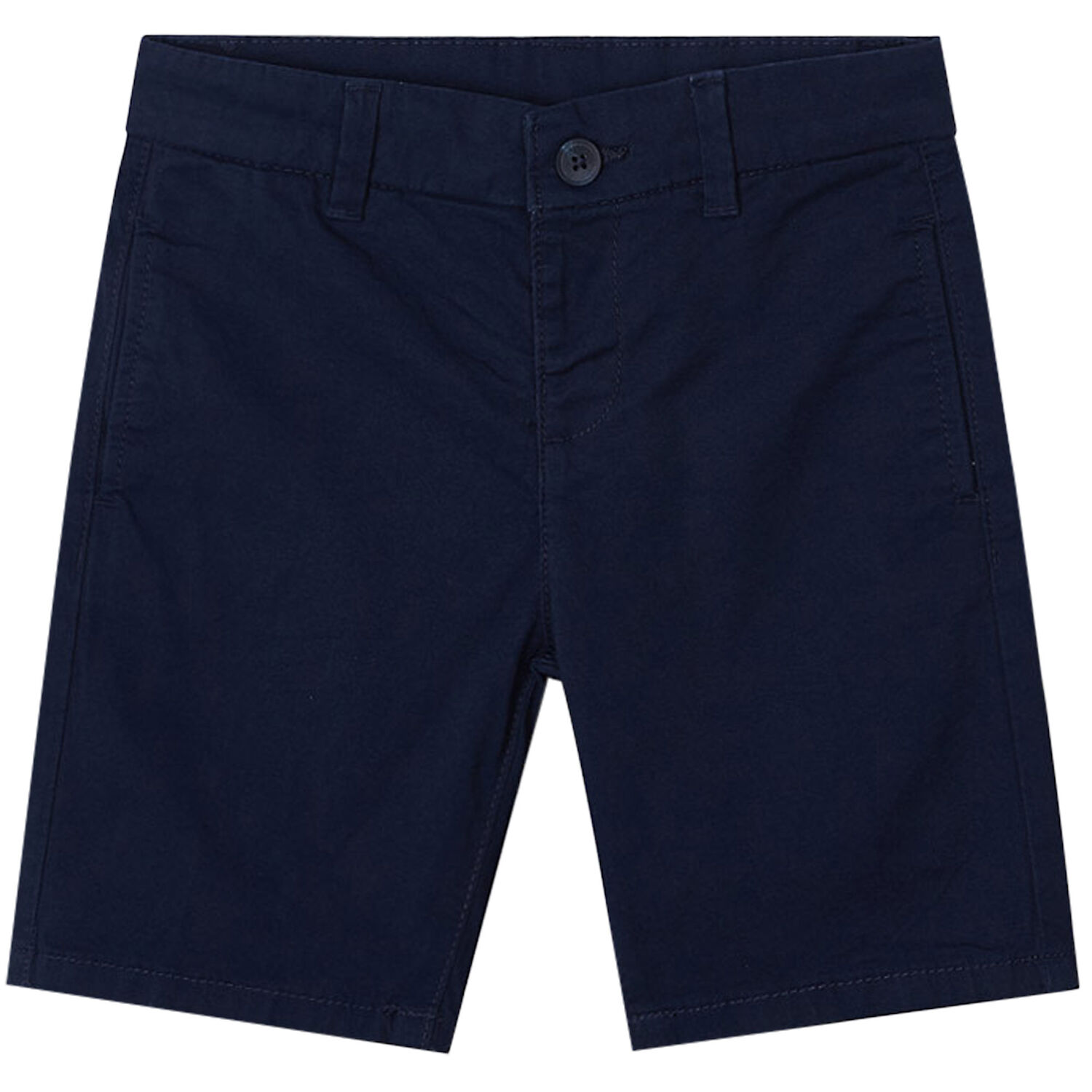 Boys Navy Blue Cotton Twill Shorts, 4, hi-res