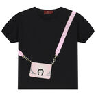 Girls Black Logo Bag T-Shirt, 2, hi-res