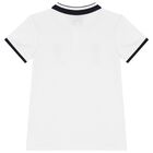 Boys White Teddy Bear Polo Shirt, 1, hi-res