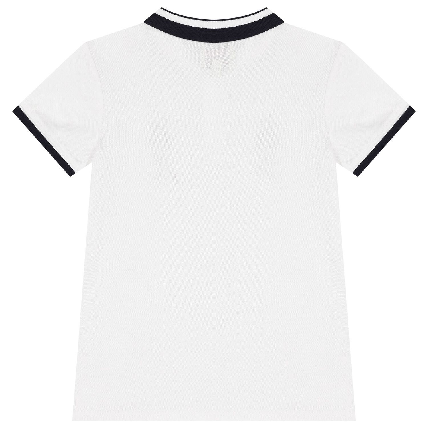 Boys White Teddy Bear Polo Shirt, 1, hi-res